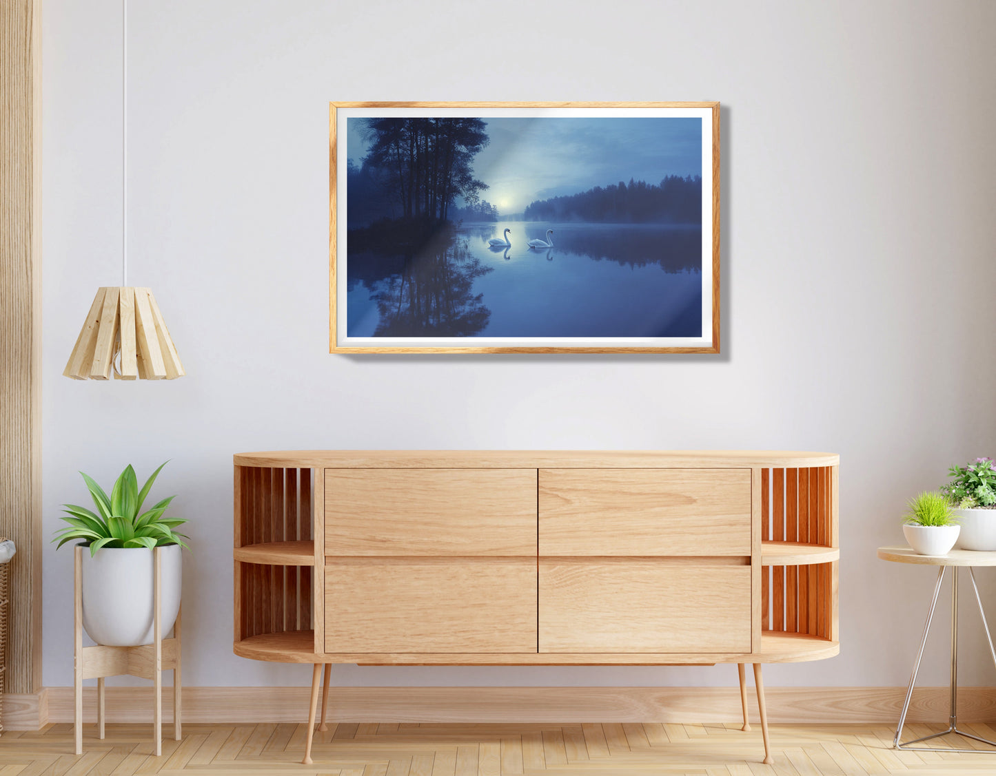 Golden Swan Lake African American canvas print view 74