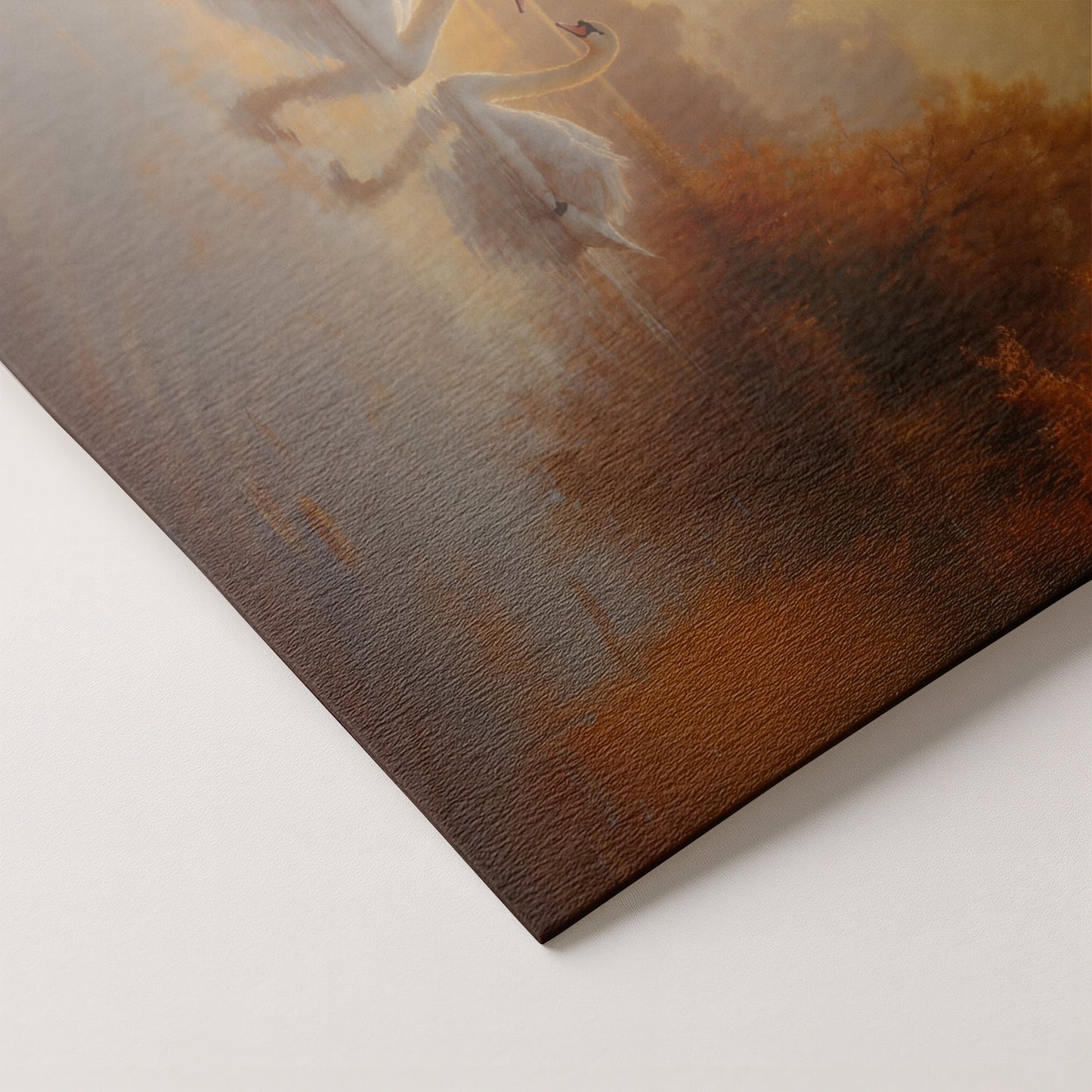 Romantic Swans at Sunset Black love wall art artwork by MoomZee Artwork