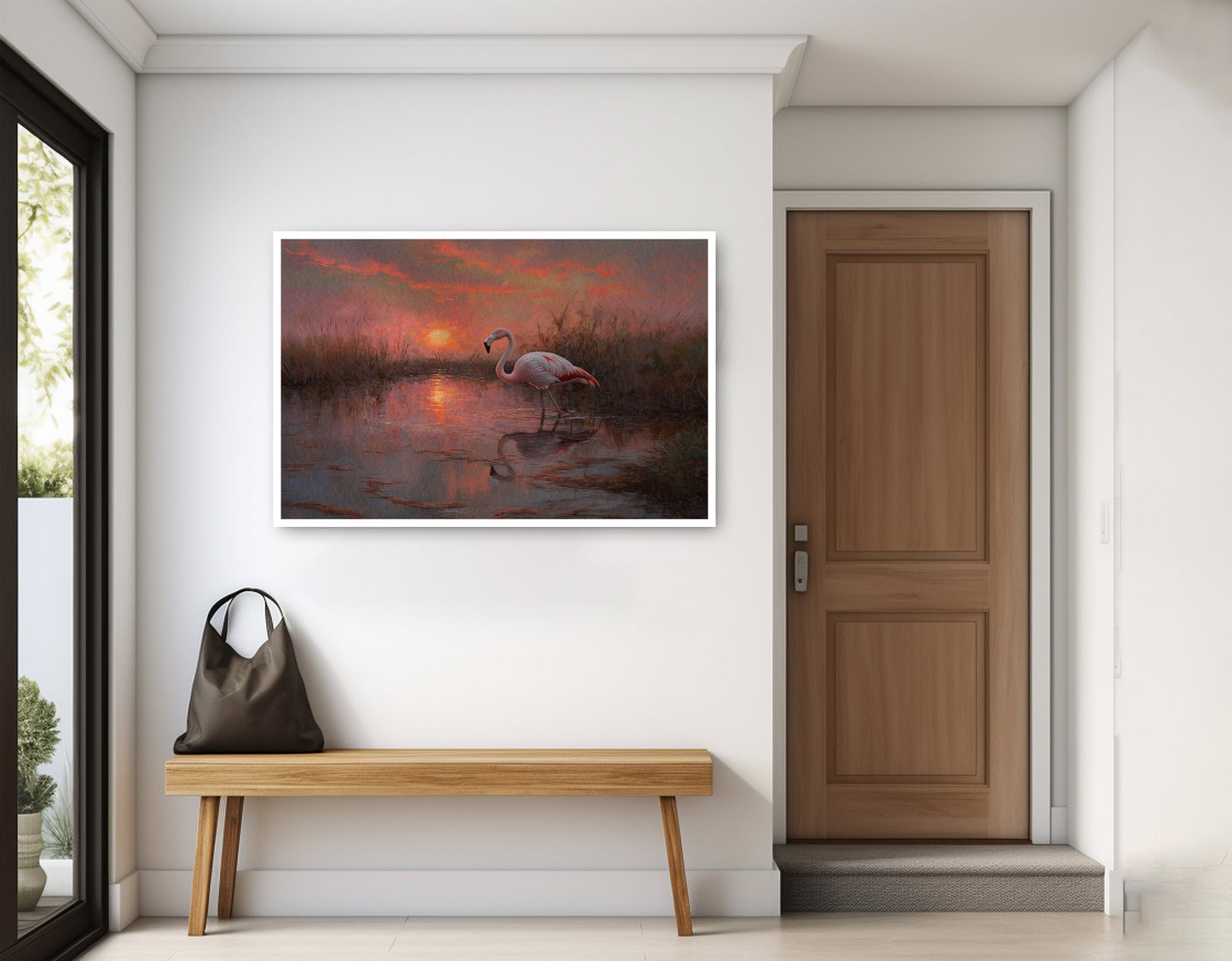 Flamingo Lake Sunset African American canvas print home decor view