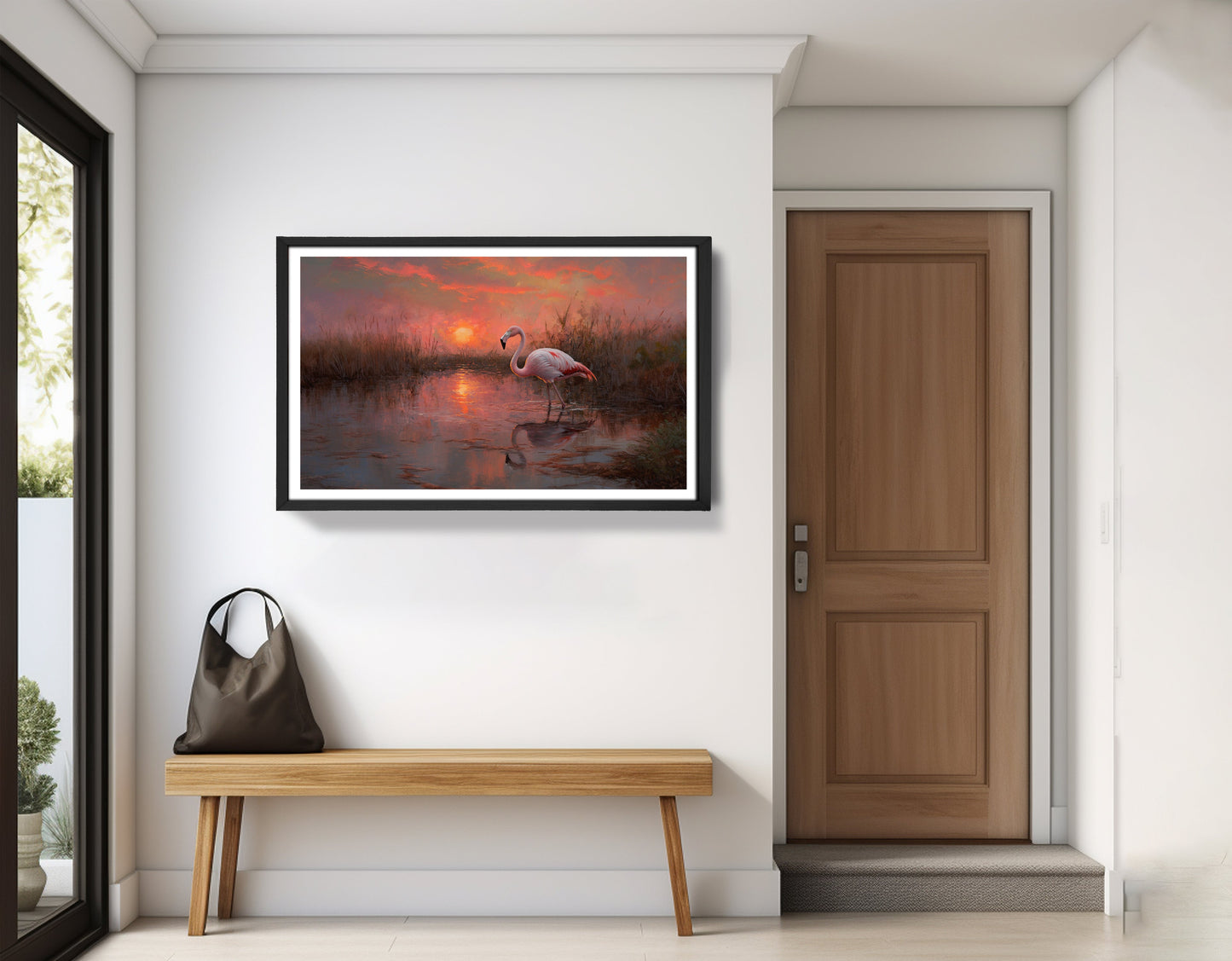 Flamingo Lake Sunset African American canvas print view 71
