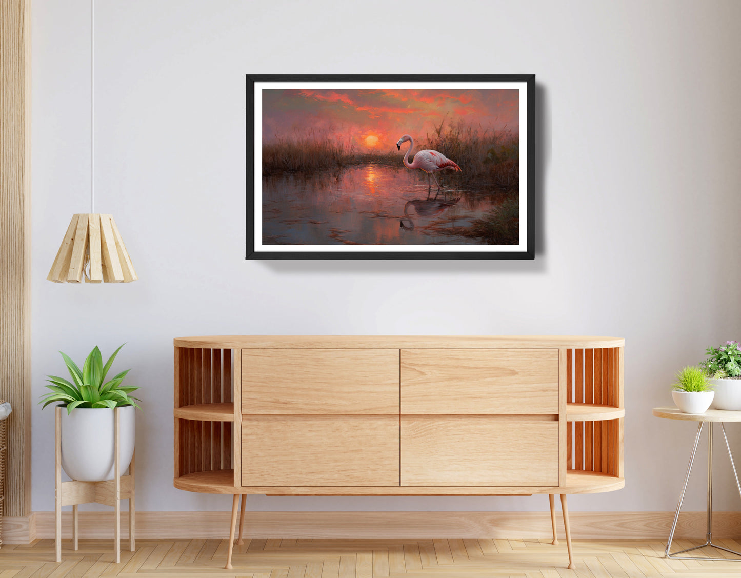 Flamingo Lake Sunset African American canvas print view 68