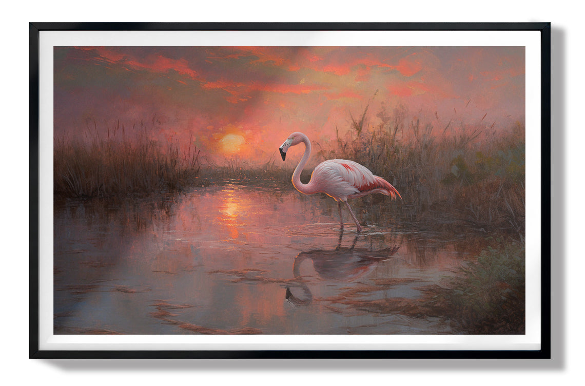 Flamingo Lake Sunset African American canvas print view 67