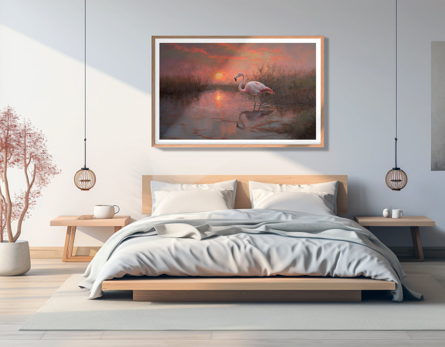 Flamingo Lake Sunset African American canvas print view 81