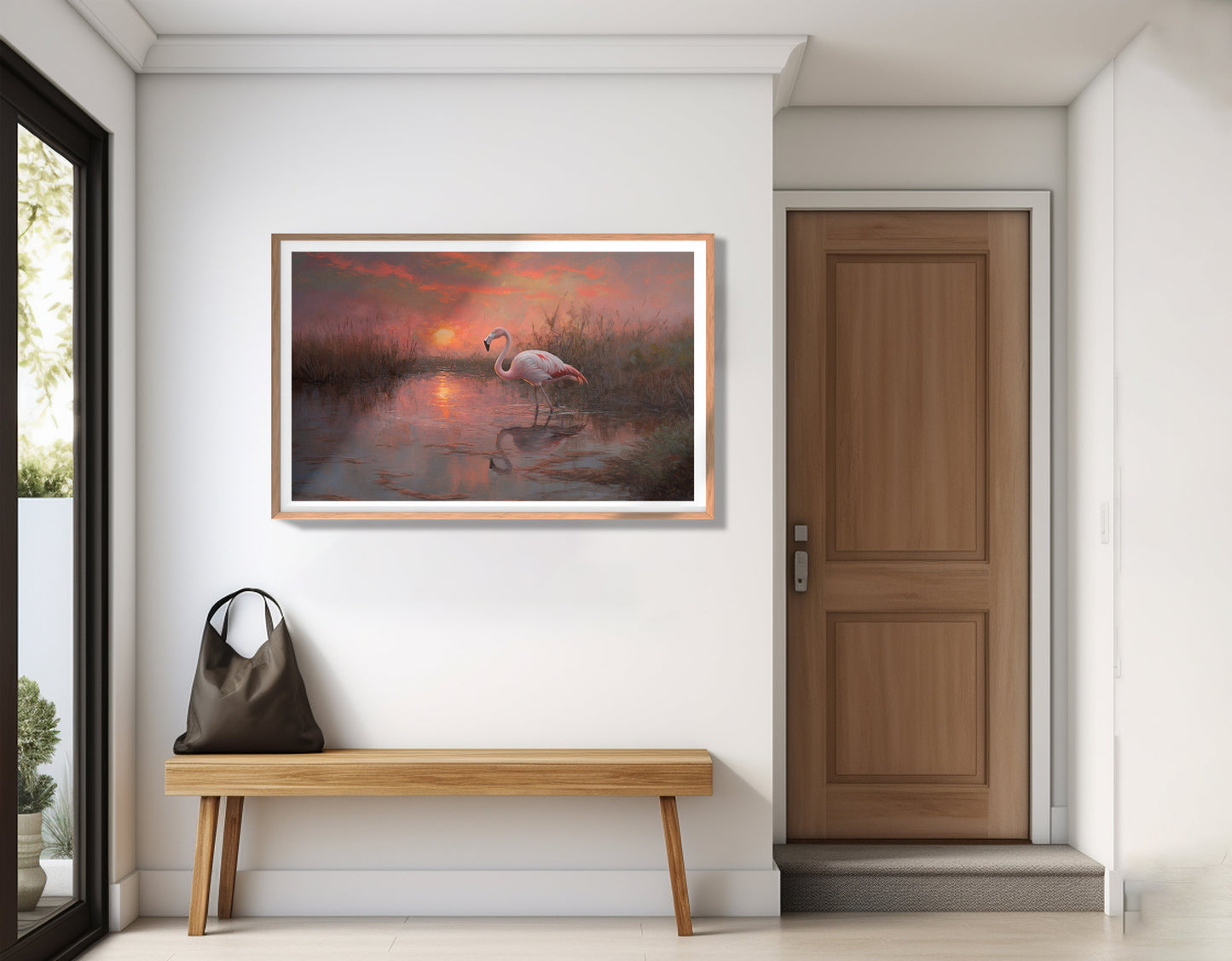 Flamingo Lake Sunset African American canvas print view 83