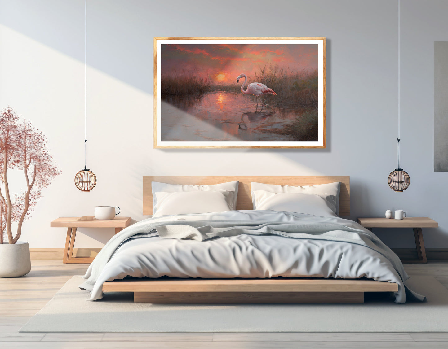 Flamingo Lake Sunset African American canvas print view 75