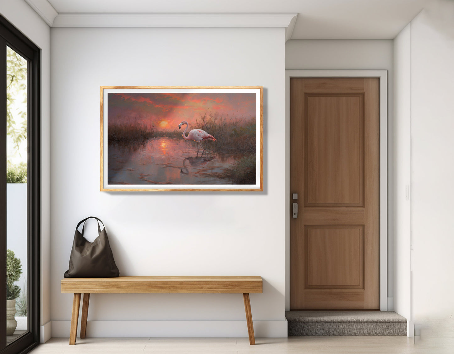 Flamingo Lake Sunset African American canvas print view 77