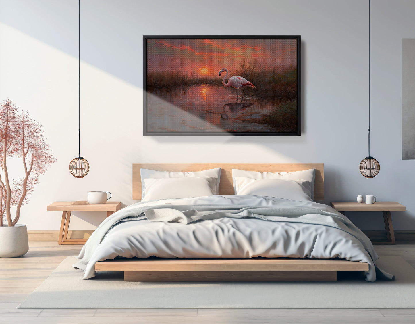 Flamingo Lake Sunset African American canvas print view 27