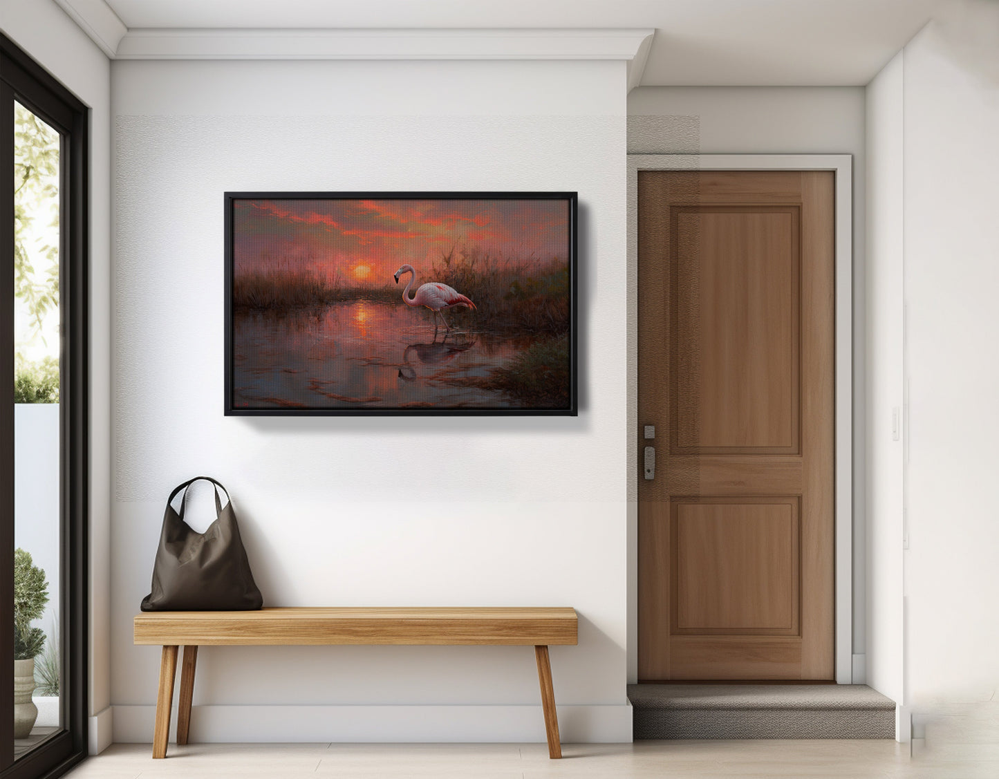 Flamingo Lake Sunset African American canvas print view 29