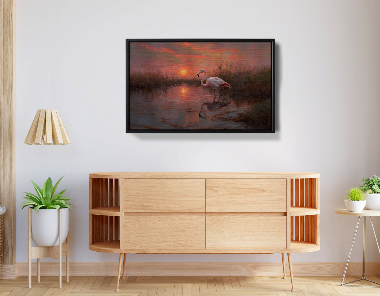 Flamingo Lake Sunset African American canvas print view 26