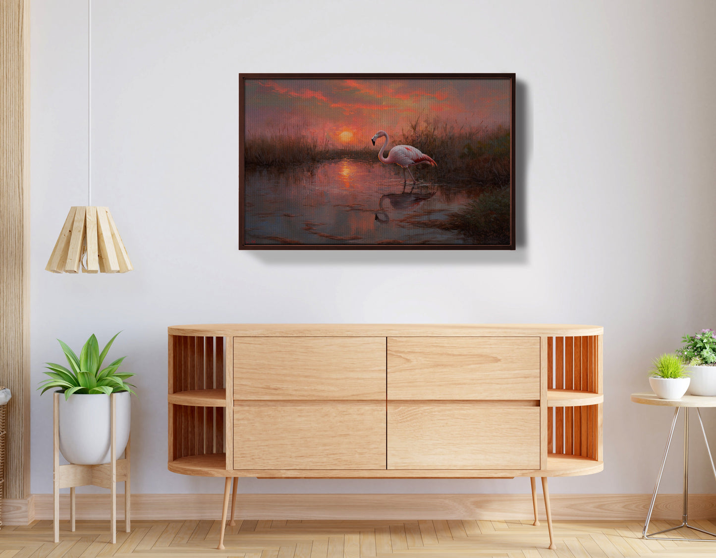 Flamingo Lake Sunset African American canvas print view 32