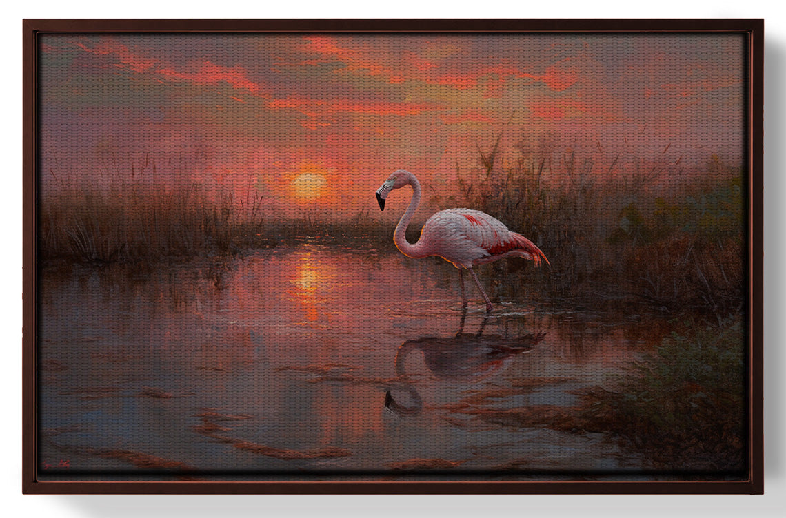Flamingo Lake Sunset African American canvas print view 31