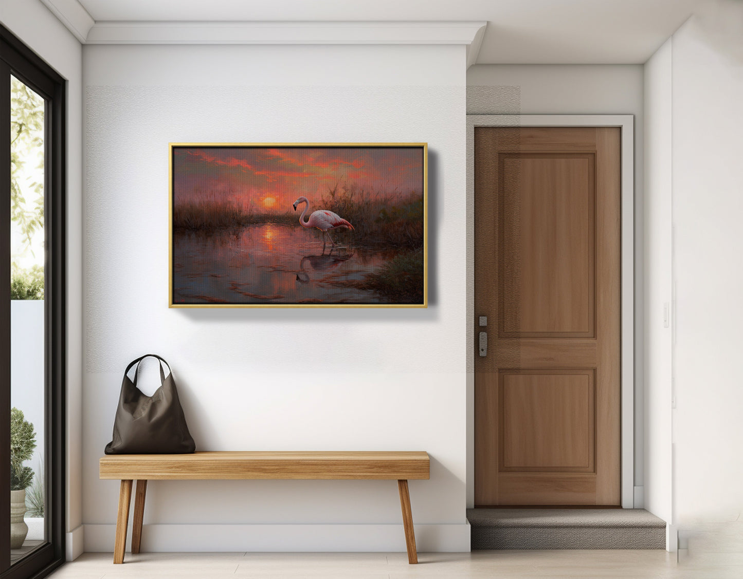 Flamingo Lake Sunset African American canvas print view 41