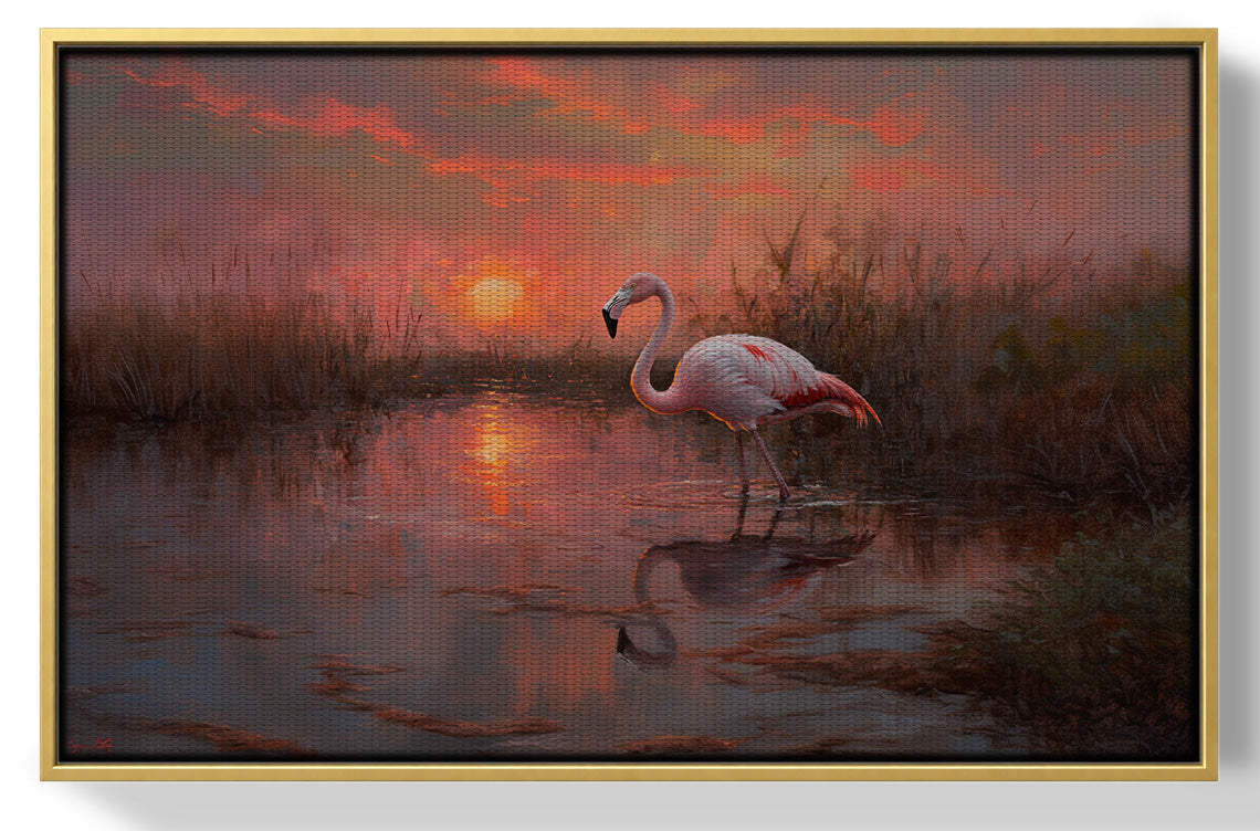 Flamingo Lake Sunset African American canvas print view 37
