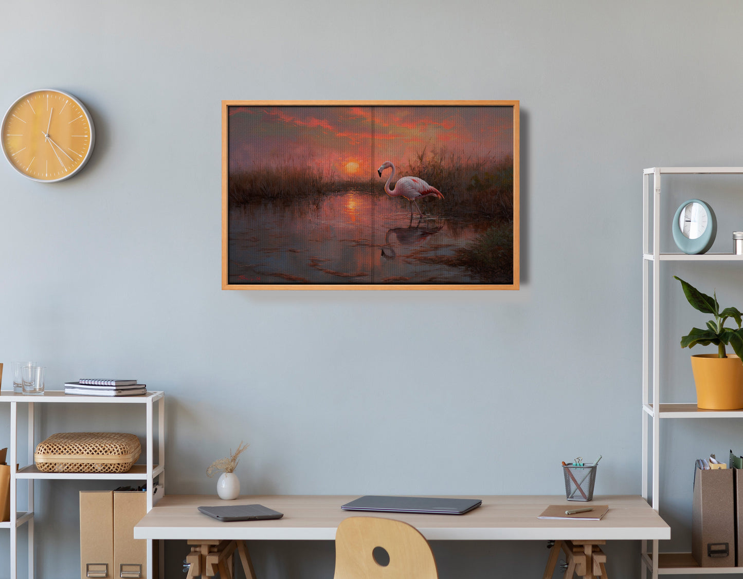 Flamingo Lake Sunset African American canvas print view 48