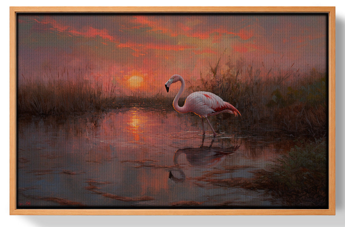 Flamingo Lake Sunset African American canvas print view 43