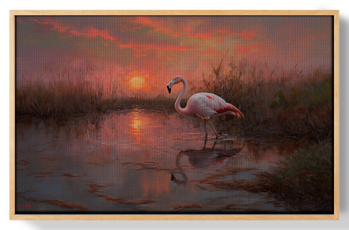 Flamingo Lake Sunset African American canvas print view 49