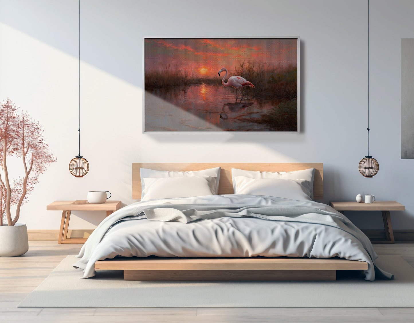 Flamingo Lake Sunset African American canvas print view 57