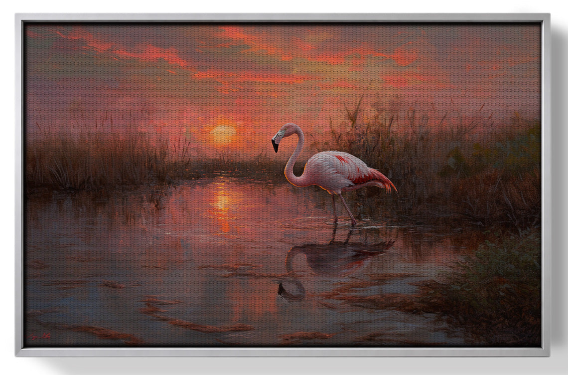 Flamingo Lake Sunset African American canvas print view 55