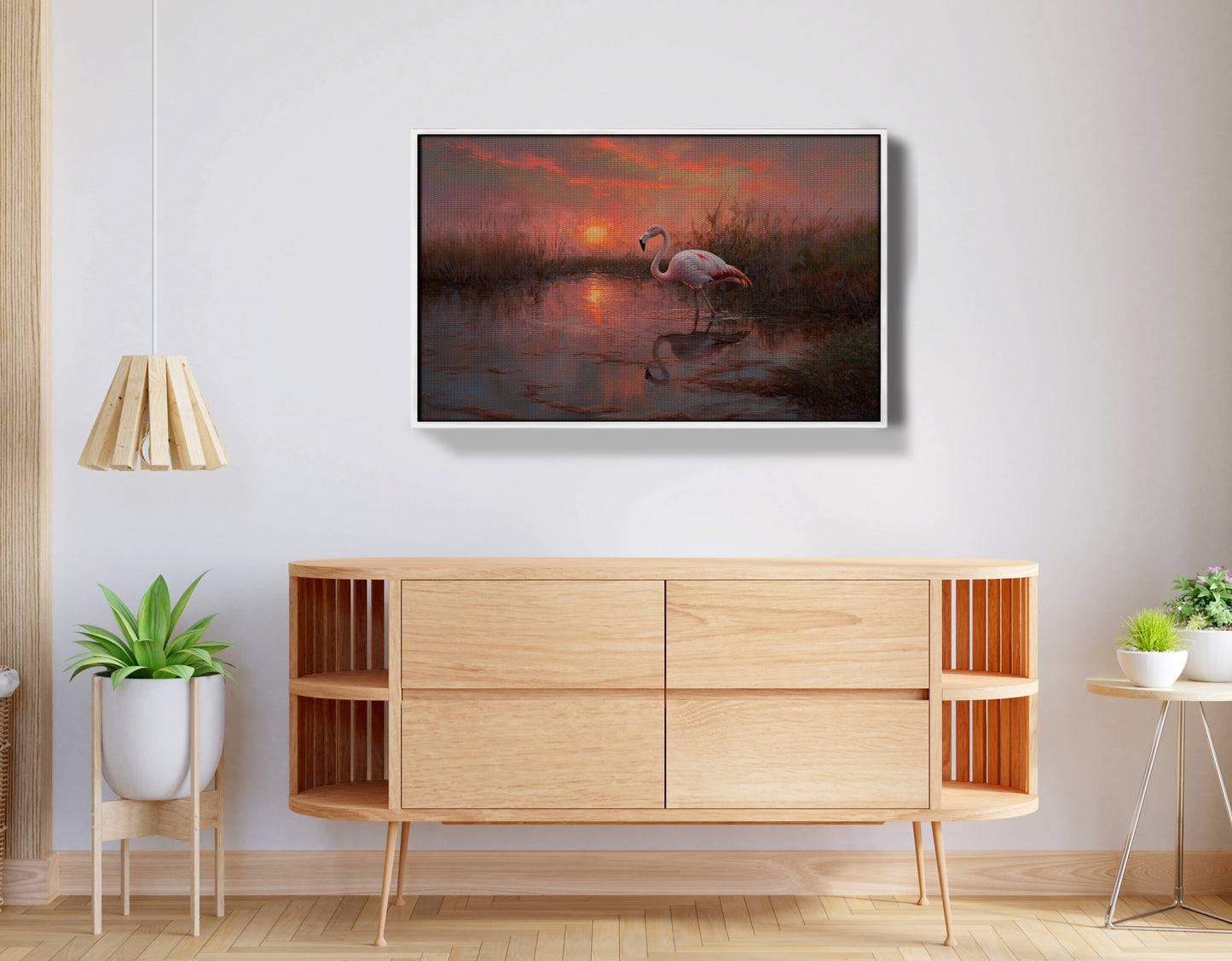 Flamingo Lake Sunset African American canvas print view 62
