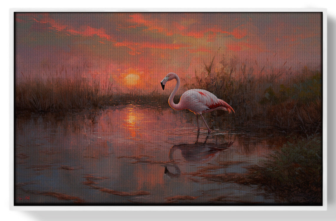 Flamingo Lake Sunset African American canvas print view 61