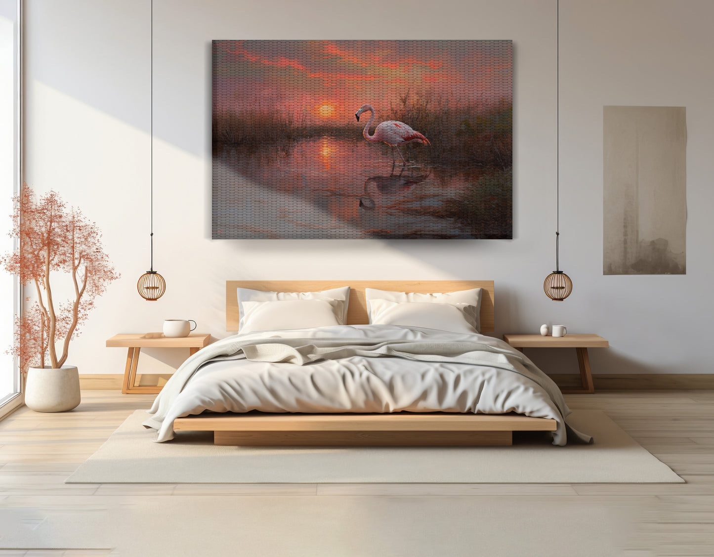 Flamingo Lake Sunset African American canvas print view 15