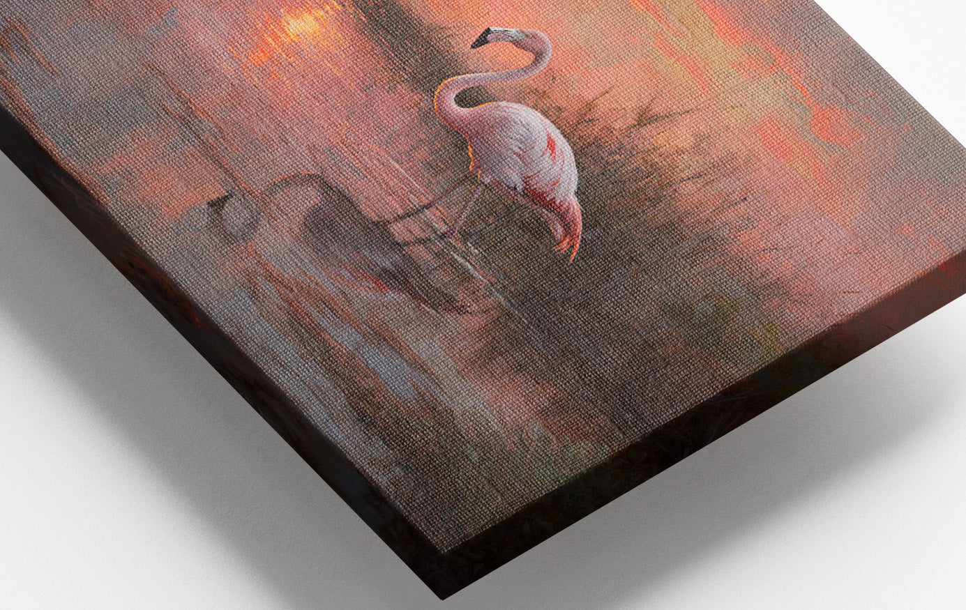 Flamingo Lake Sunset African American canvas print view 16