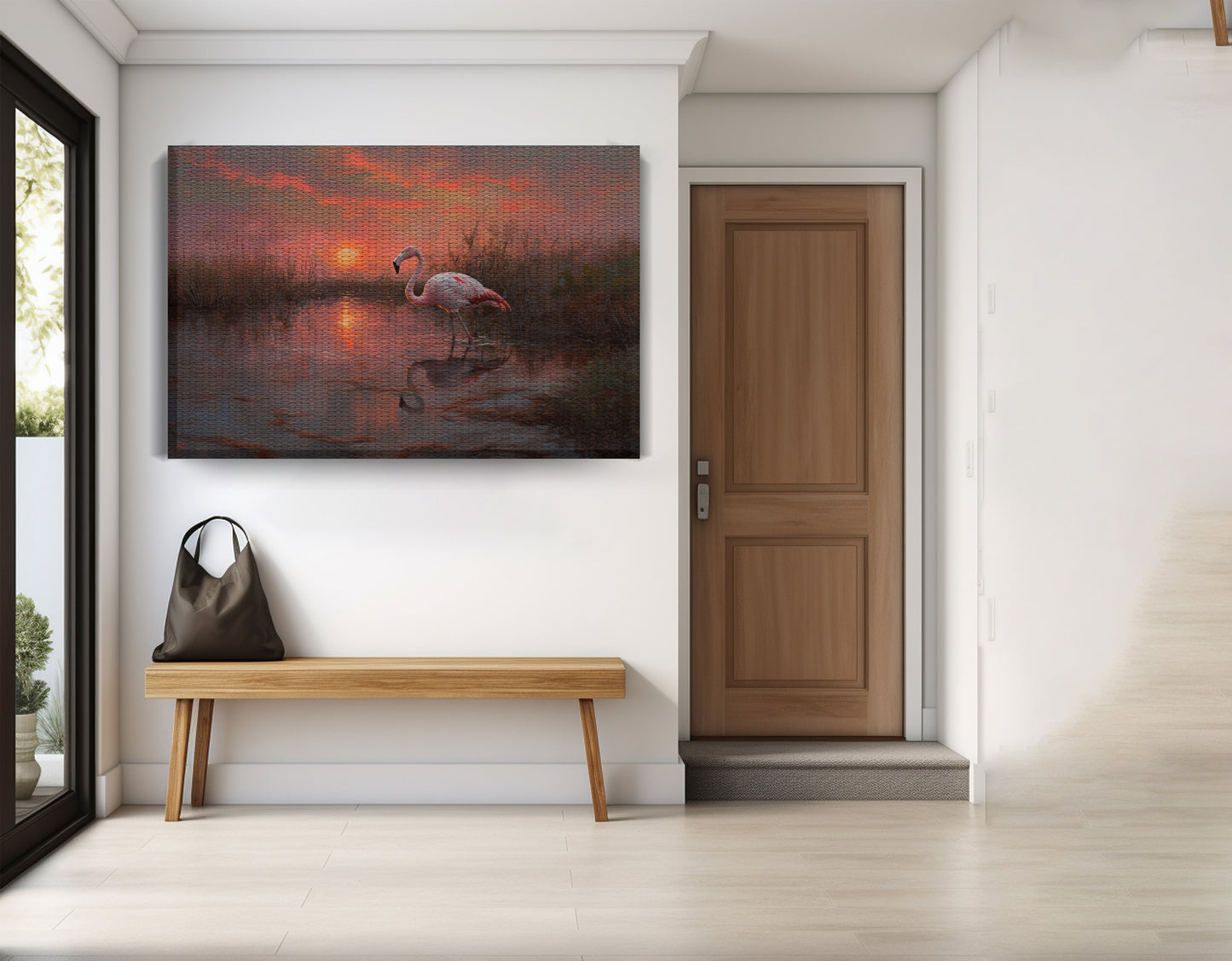 Flamingo Lake Sunset African American canvas print view 17