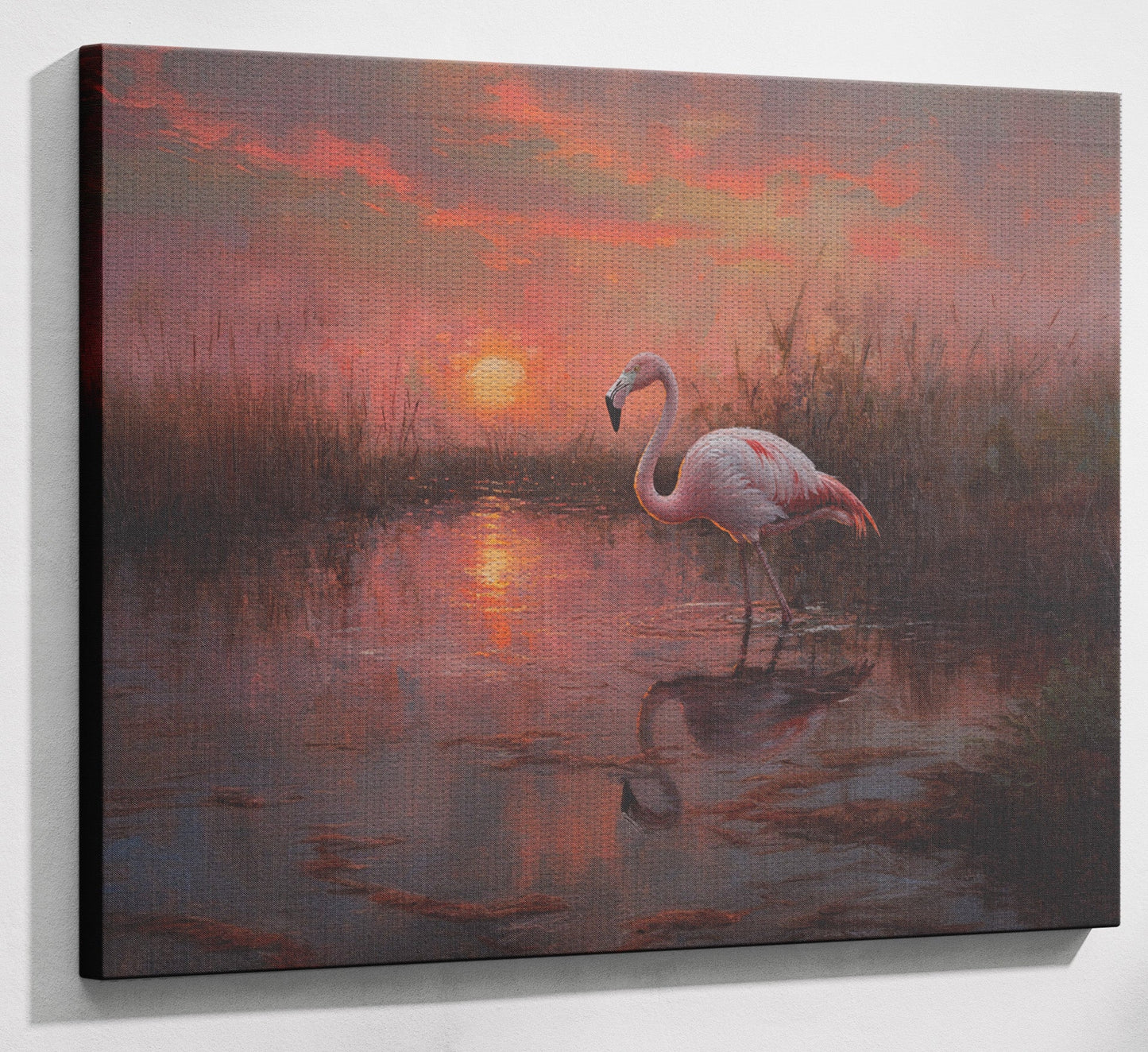 Flamingo Lake Sunset African American canvas print view 13