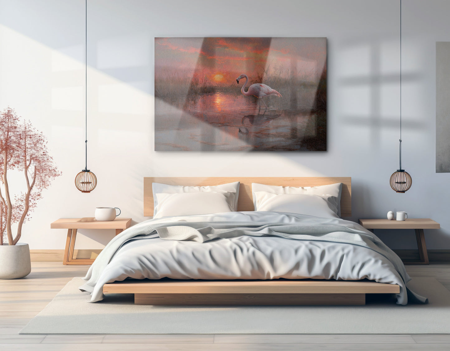 Flamingo Lake Sunset African American canvas print view 21