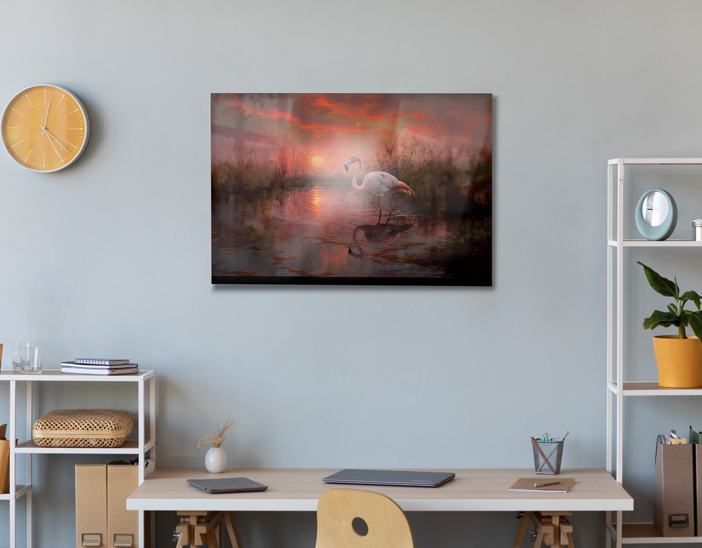 Flamingo Lake Sunset African American canvas print view 24