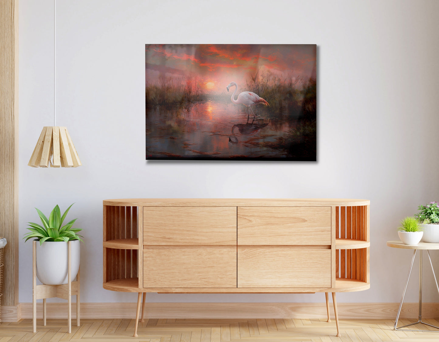 Flamingo Lake Sunset African American canvas print view 20