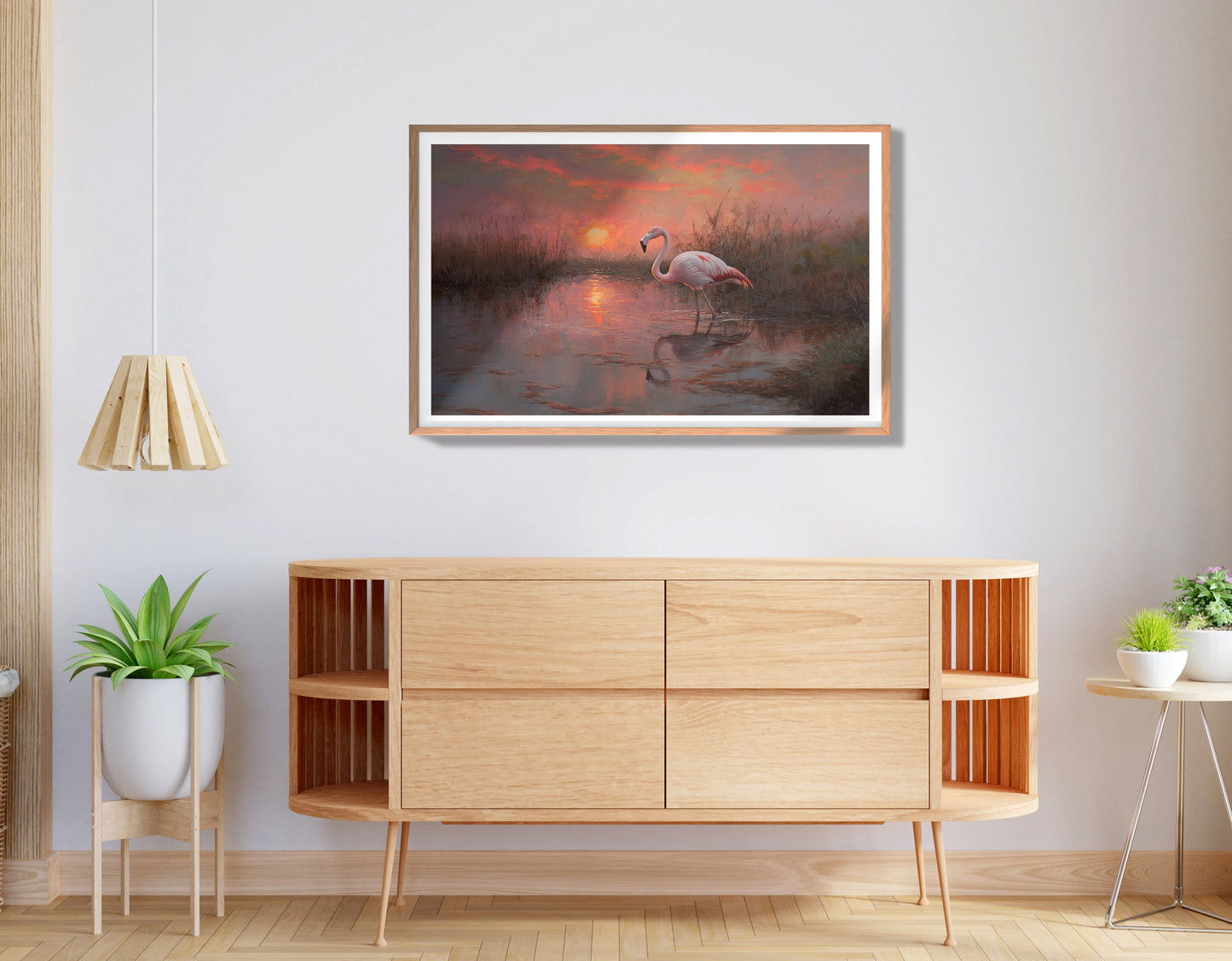 Flamingo Lake Sunset African American canvas print view 80