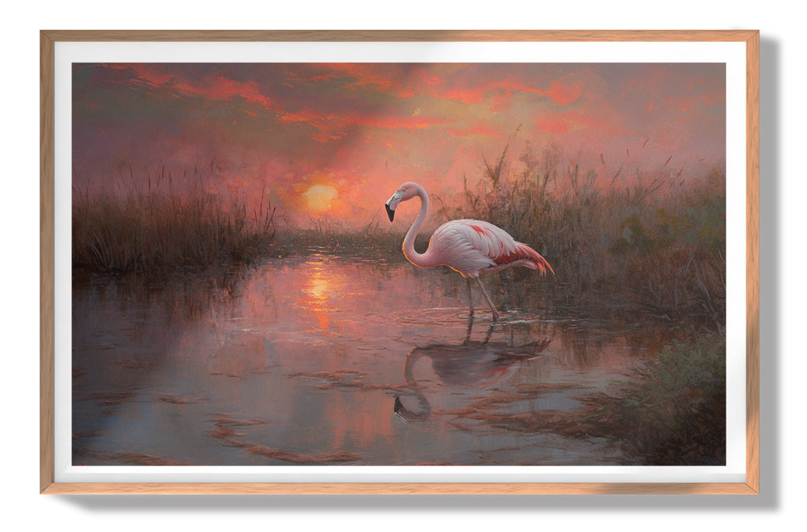 Flamingo Lake Sunset African American canvas print view 79