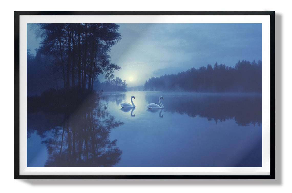 Blue Moon Swan Lake African American canvas print view 67