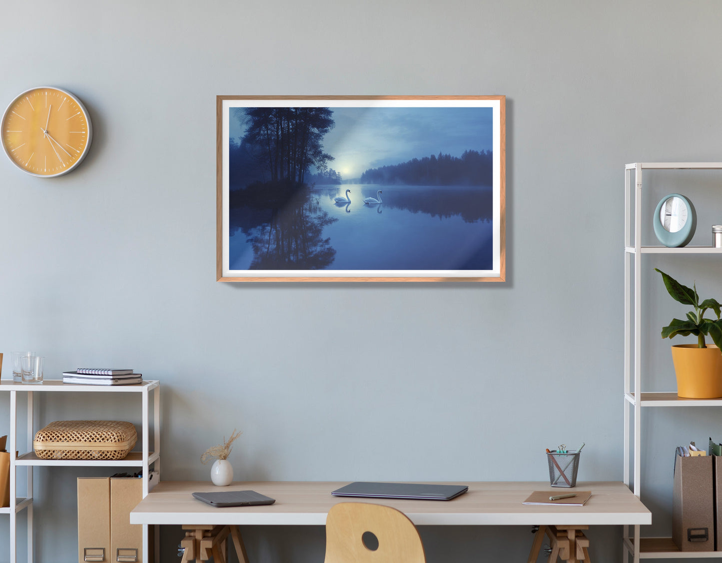 Blue Moon Swan Lake African American canvas print view 84
