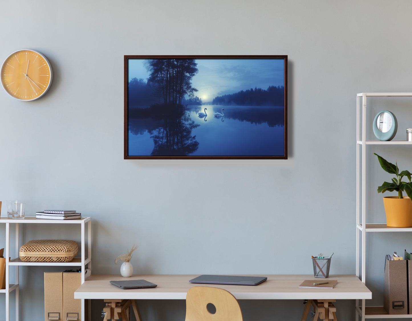 Blue Moon Swan Lake African American canvas print view 36