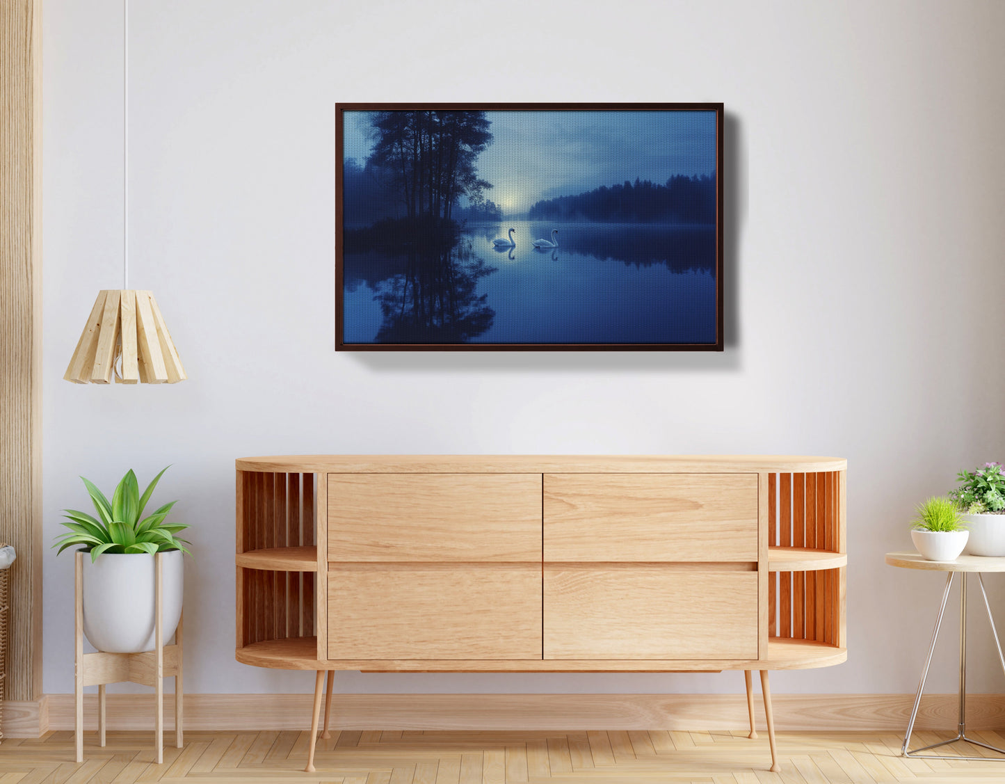 Blue Moon Swan Lake African American canvas print view 32