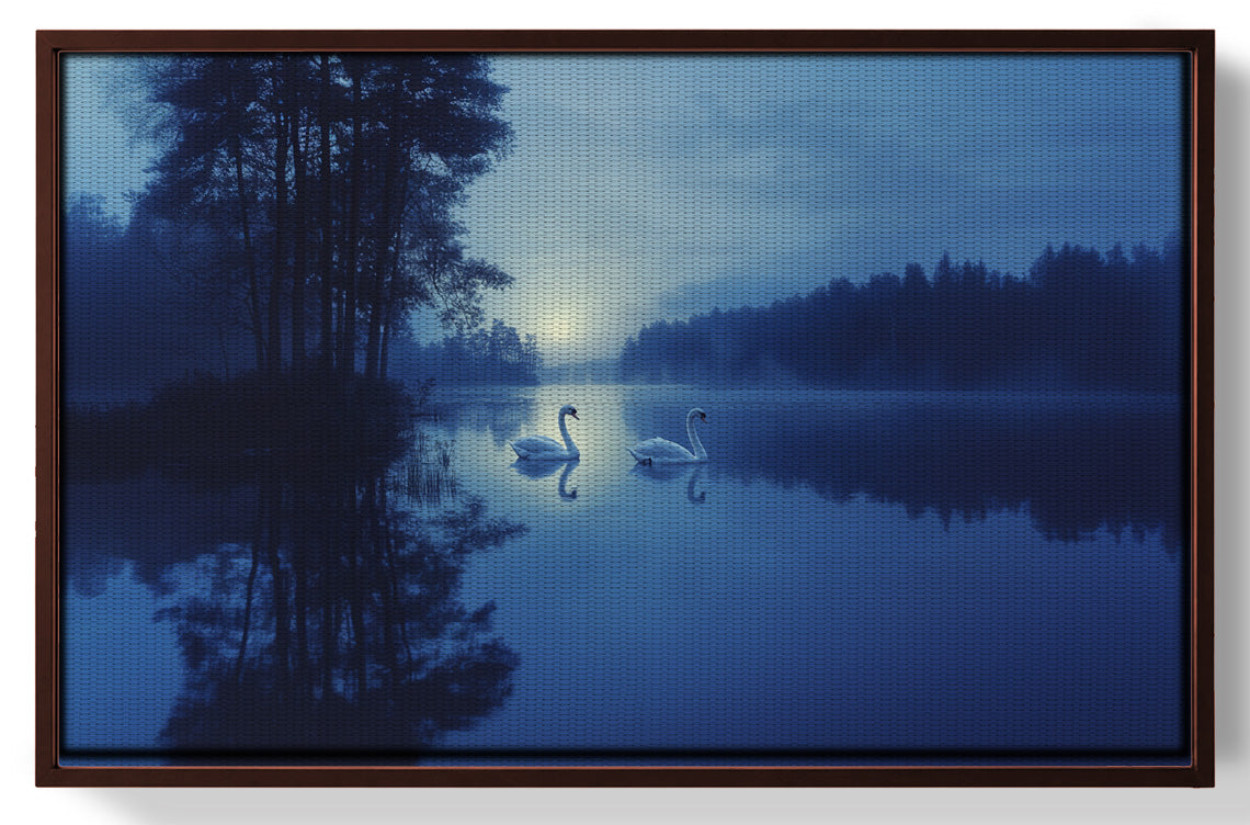 Blue Moon Swan Lake African American canvas print view 31
