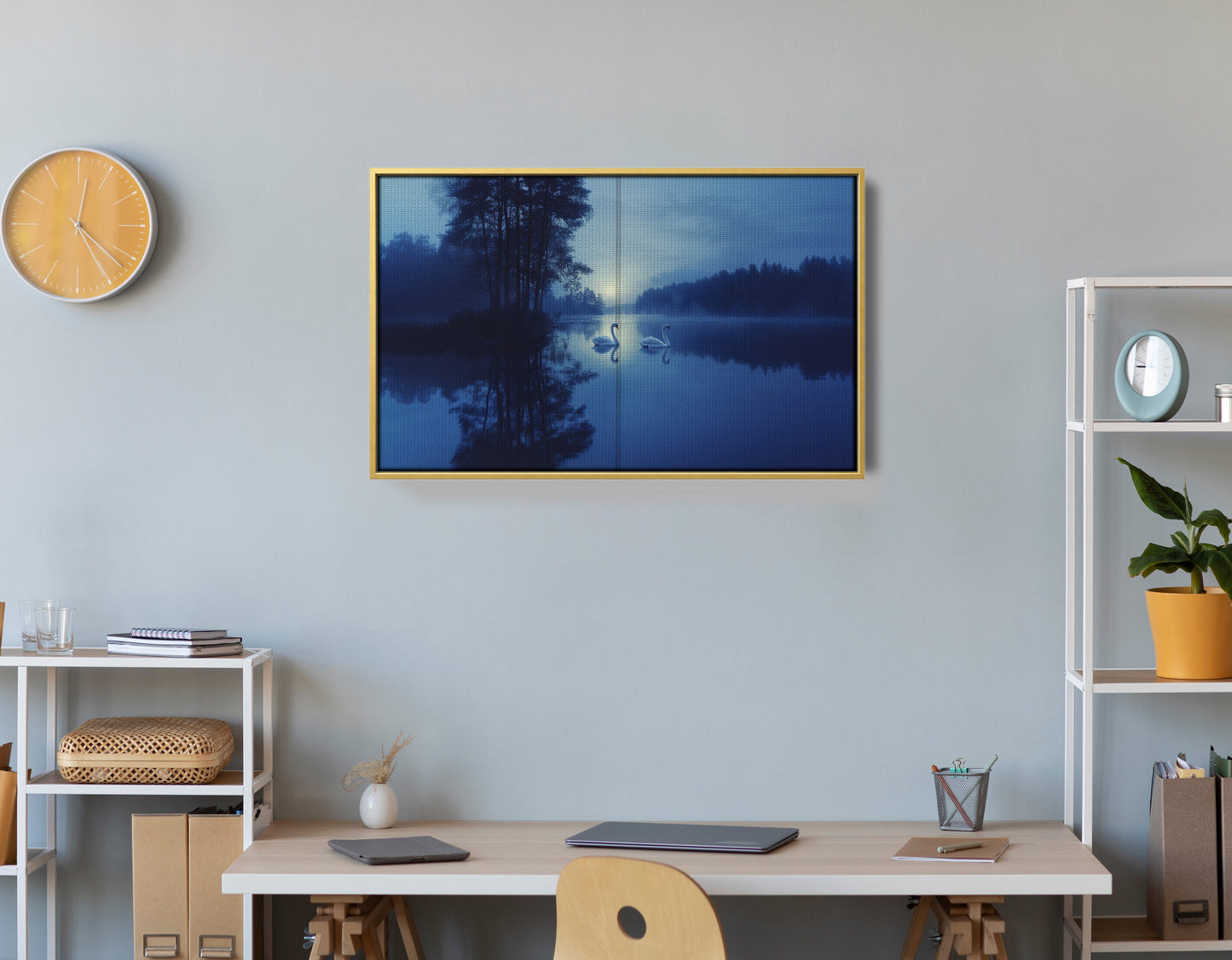 Blue Moon Swan Lake African American canvas print view 42
