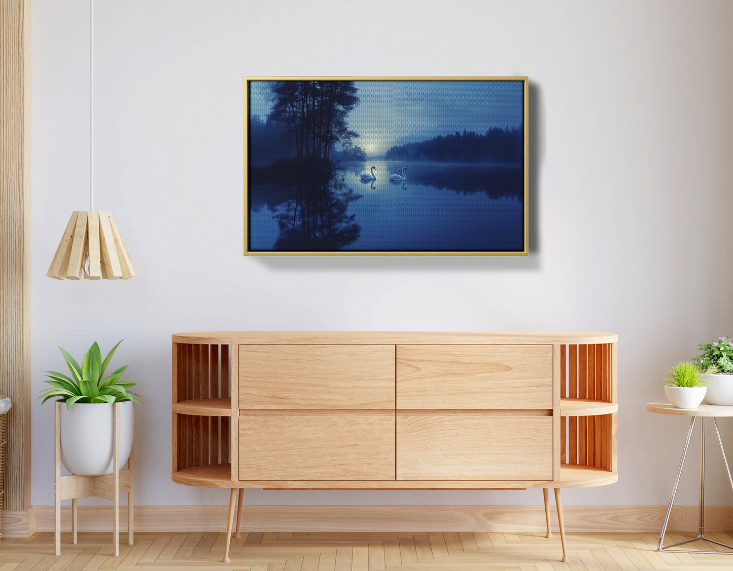Blue Moon Swan Lake African American canvas print view 38