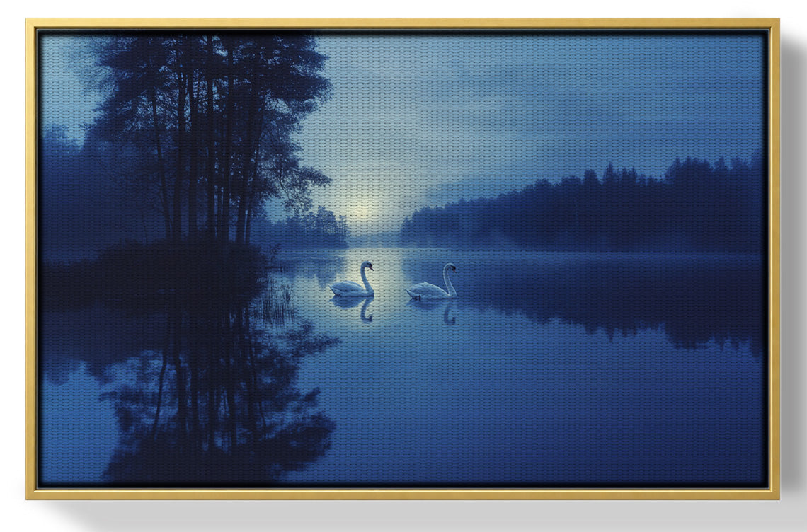 Blue Moon Swan Lake African American canvas print view 37