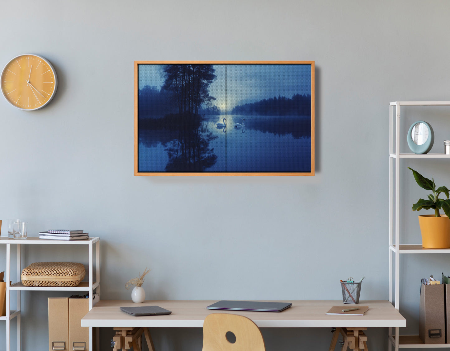 Blue Moon Swan Lake African American canvas print view 48