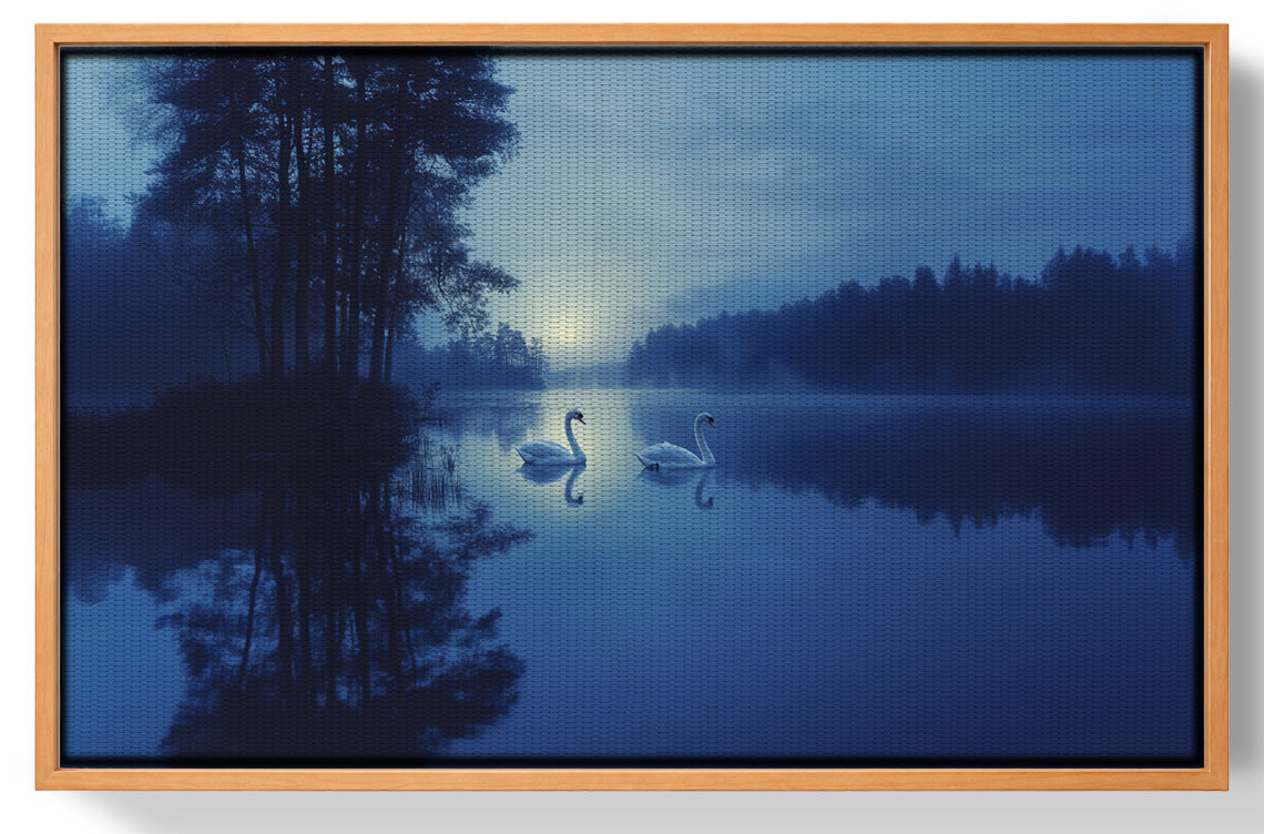 Blue Moon Swan Lake African American canvas print view 43