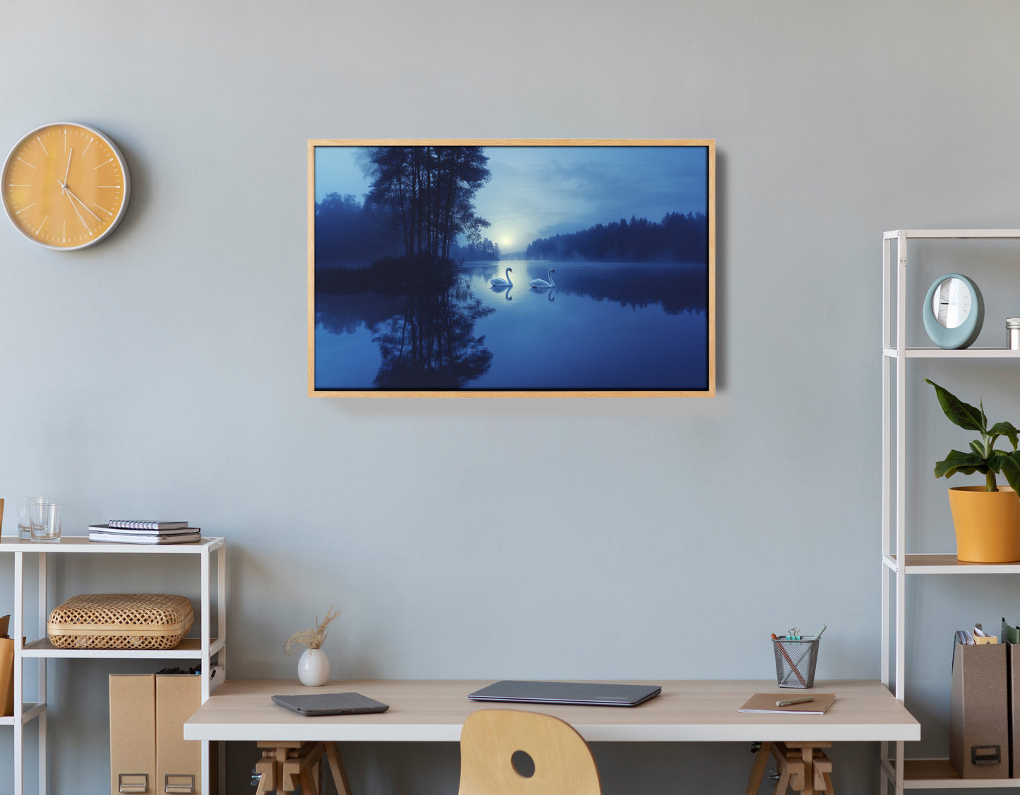 Blue Moon Swan Lake African American canvas print view 54