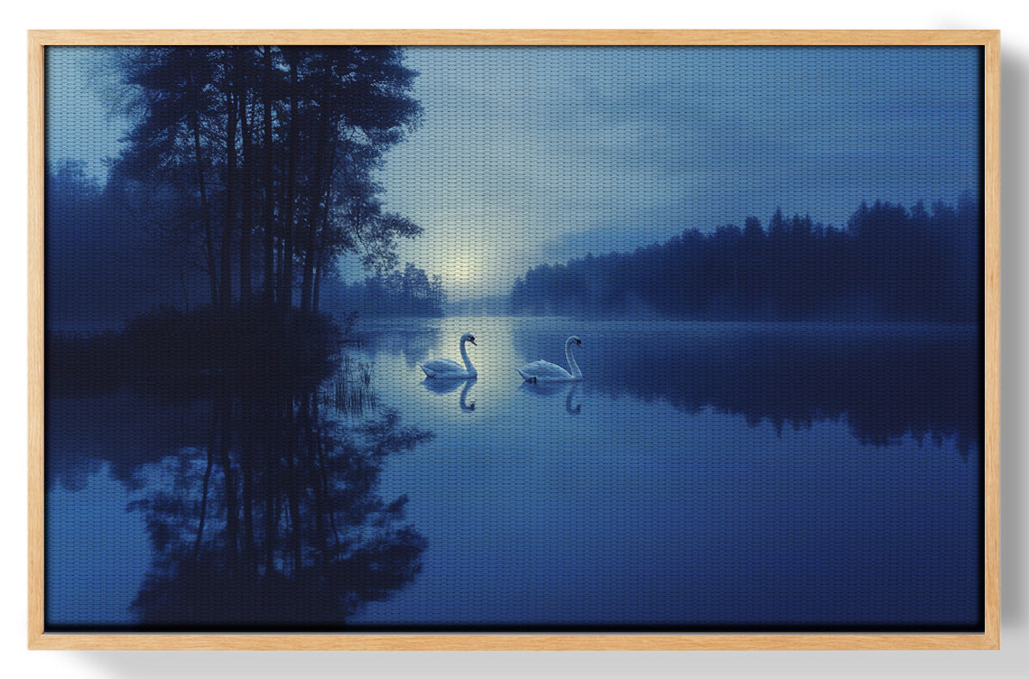 Blue Moon Swan Lake African American canvas print view 49