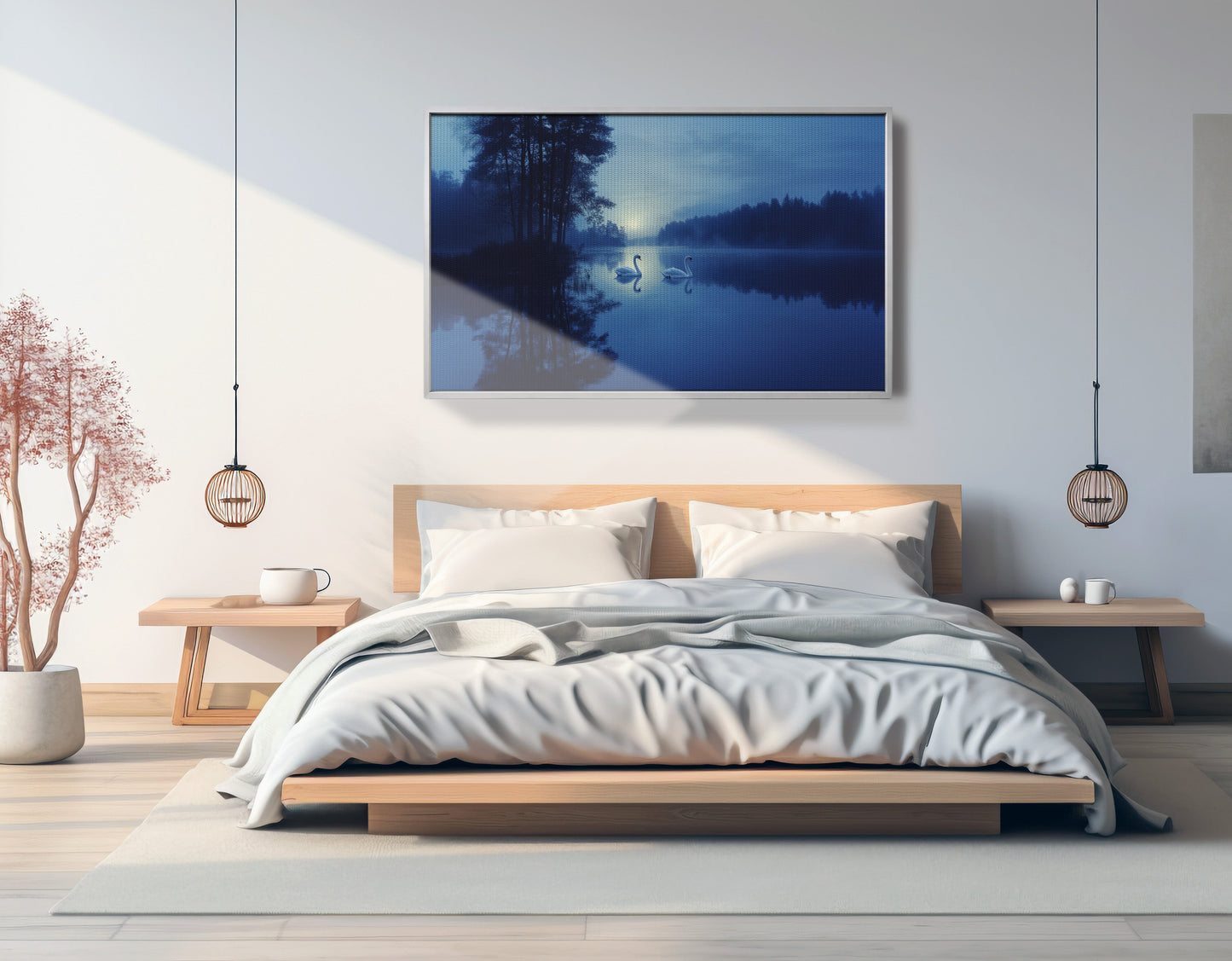 Blue Moon Swan Lake African American canvas print view 57