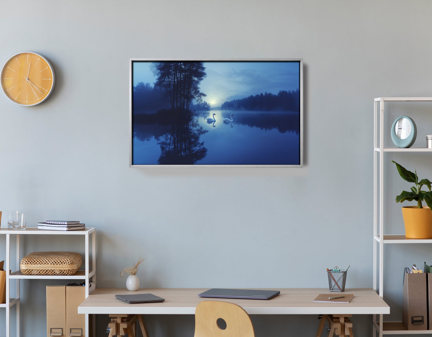 Blue Moon Swan Lake African American canvas print view 60