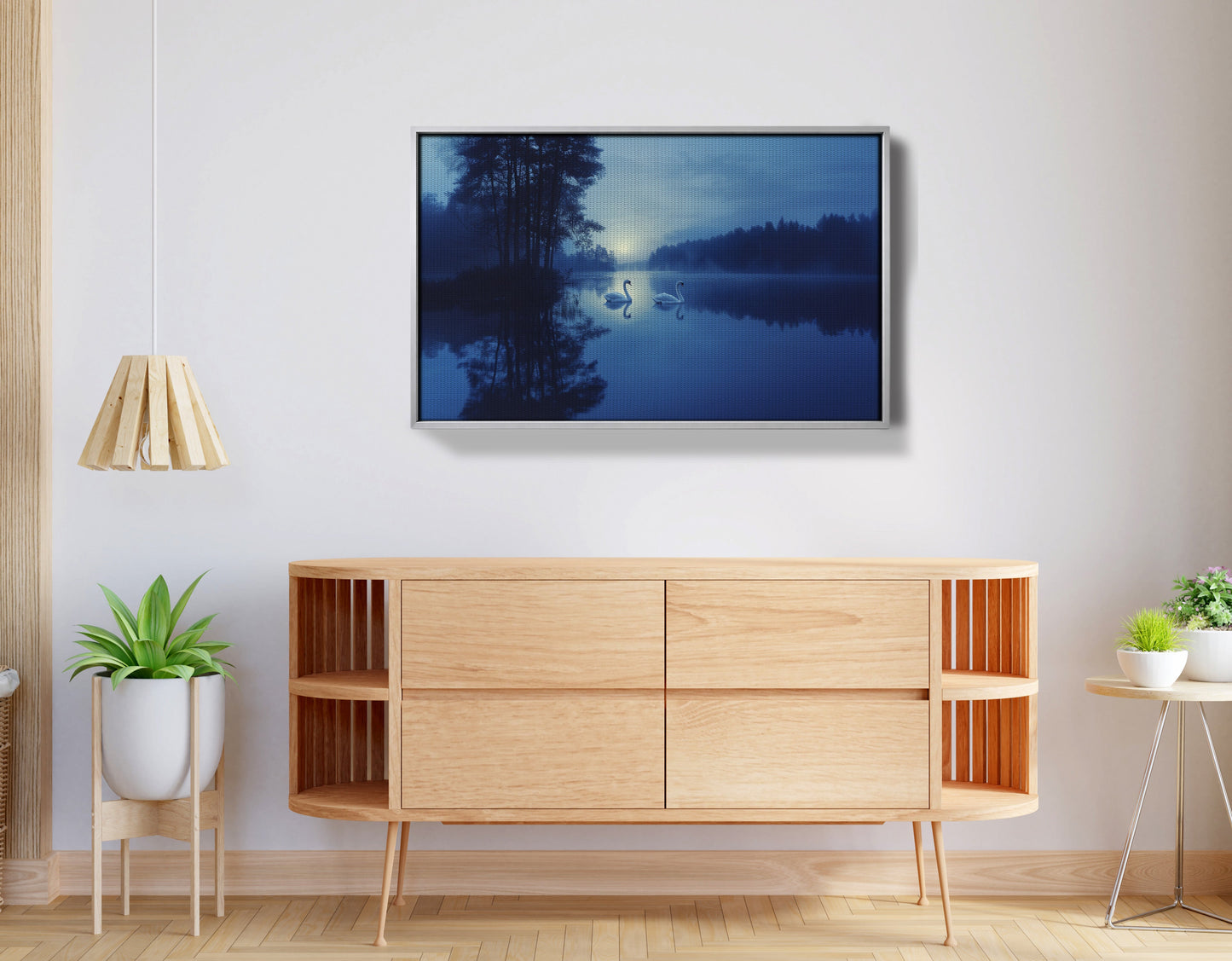 Blue Moon Swan Lake African American canvas print view 56