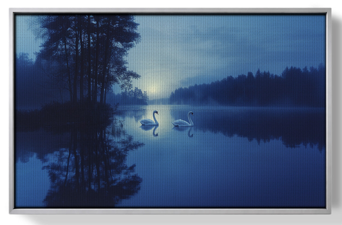 Blue Moon Swan Lake African American canvas print view 55