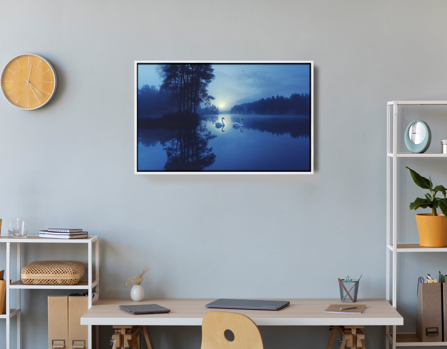 Blue Moon Swan Lake African American canvas print view 66